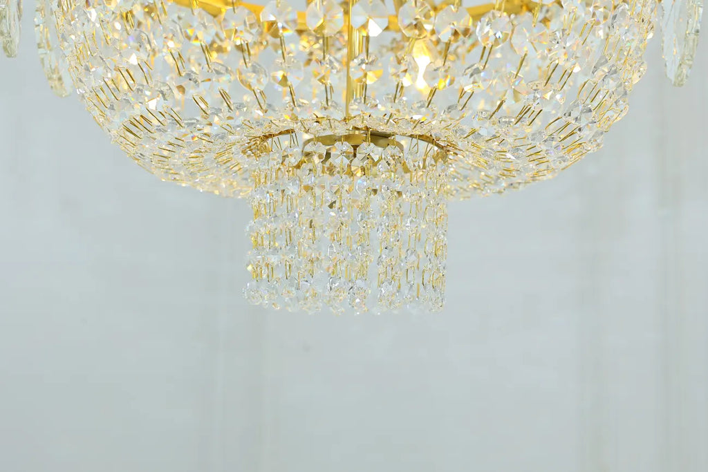 24X30 Inch Classical French Empire Brass and Crystal Chandelier