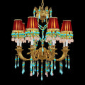 8 Lights Small Copper Crystal Chandelier Luxury Colorful Wedding Chandelier Light
