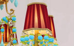 8 Lights Small Copper Crystal Chandelier Luxury Colorful Wedding Chandelier Light