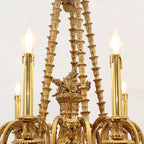 40X51 Inch 15 Lights Baroque Style Cast Copper Angles Antique French Empire Brass Chandelier