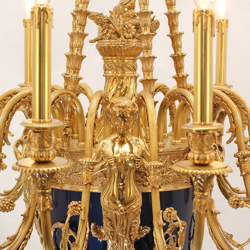 40X51 Inch 15 Lights Baroque Style Cast Copper Angles Antique French Empire Brass Chandelier
