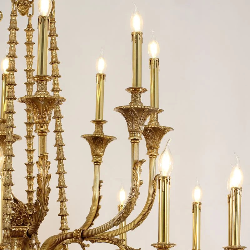 71X98 Inch Rococo Style Big French Empire Copper Chandelier for Foyer