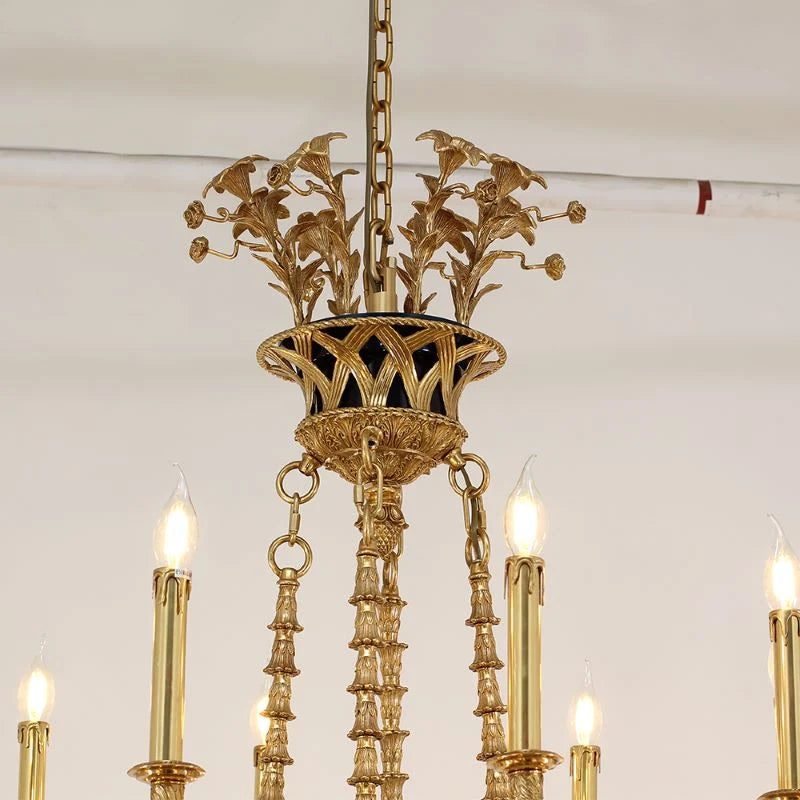 71X98 Inch Rococo Style Big French Empire Copper Chandelier for Foyer