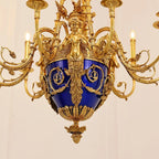 35X41 Inch 9 Lights Baroque Style Cast Copper Angles Antique French Empire Brass Chandelier