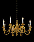 35X18 Inch 8 Lights Vintage French Gold Brass Chandelier for Master Bedroom