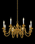 35X18 Inch 8 Lights Vintage French Gold Brass Chandelier for Master Bedroom