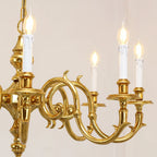 35X18 Inch 8 Lights Vintage French Gold Brass Chandelier for Master Bedroom