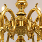 35X18 Inch 8 Lights Vintage French Gold Brass Chandelier for Master Bedroom