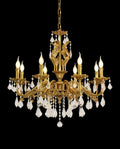 31X31 Inch 8 Lights Small Candle Style Brass and Crystal Chandelier Lighting for Living Room