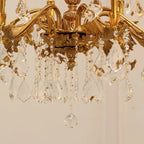 31X31 Inch 8 Lights Small Candle Style Brass and Crystal Chandelier Lighting for Living Room