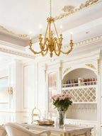 27X23 Inch 6 Lights Small Copper Chandelier Lighting for Bedroom European Living Room Chandelier