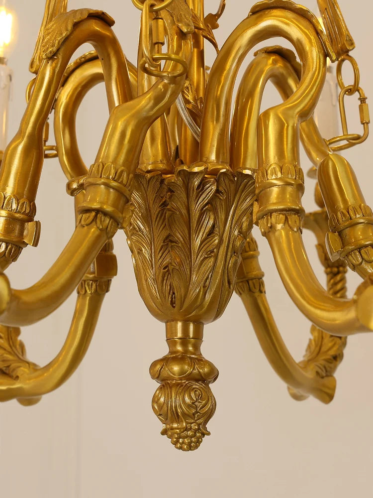 27X23 Inch 6 Lights Small Copper Chandelier Lighting for Bedroom European Living Room Chandelier