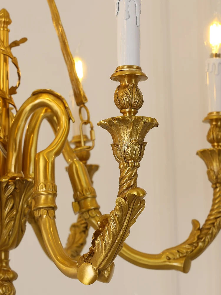 27X23 Inch 6 Lights Small Copper Chandelier Lighting for Bedroom European Living Room Chandelier