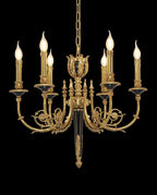 26X23 Inch 6 Lights Rococo Style Antique Copper Chandelier Small Black Bedroom Chandelier