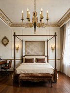 26X23 Inch 6 Lights Rococo Style Antique Copper Chandelier Small Black Bedroom Chandelier