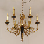 26X23 Inch 6 Lights Rococo Style Antique Copper Chandelier Small Black Bedroom Chandelier