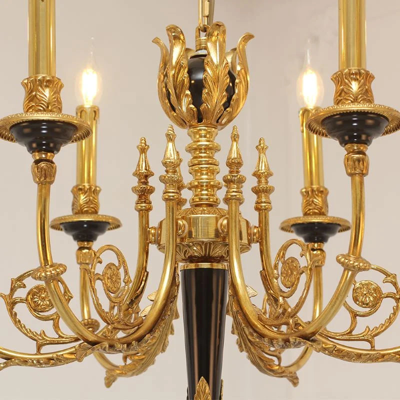 26X23 Inch 6 Lights Rococo Style Antique Copper Chandelier Small Black Bedroom Chandelier