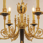 26X23 Inch 6 Lights Rococo Style Antique Copper Chandelier Small Black Bedroom Chandelier