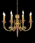 26X23 Inch 6 Lights Rococo Style Antique Copper Chandelier Small Pink Bedroom Chandelier