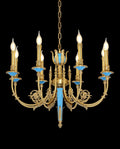 30X23 Inch 8 Lights Rococo Style Small Antique Copper Chandelier for Bedroom