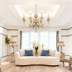 30X23 Inch 8 Lights Rococo Style Small Antique Copper Chandelier for Bedroom