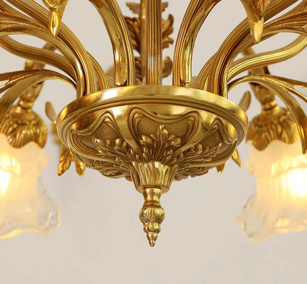 6 Lights Classical Retro Brass Chandelier Light 33X27 Inch