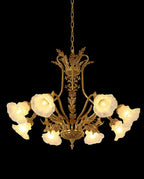 8 Lights Classical Retro Brass Chandelier Light 36X27 Inch