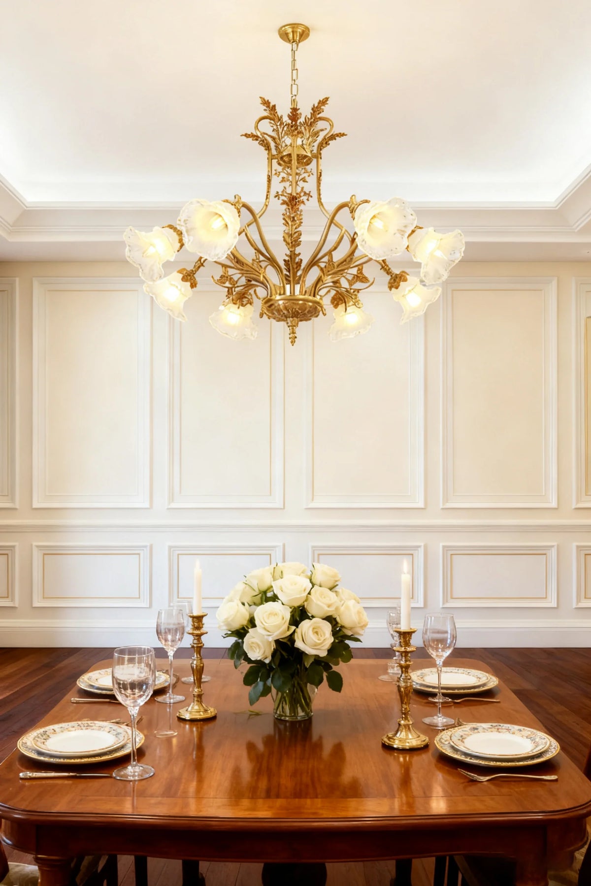 8 Lights Classical Retro Brass Chandelier Light 36X27 Inch