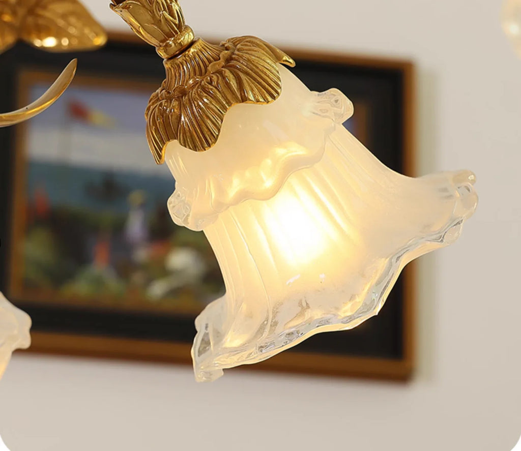 8 Lights Classical Retro Brass Chandelier Light 36X27 Inch