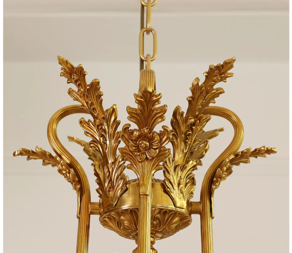 8 Lights Classical Retro Brass Chandelier Light 36X27 Inch