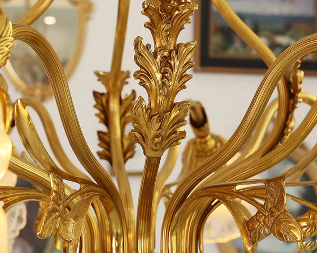 8 Lights Classical Retro Brass Chandelier Light 36X27 Inch