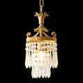 2-Pack 8-Inch Mini Crystal Chandeliers, Antique Brass Chandelier for Kitchen