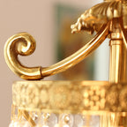 2-Pack 8-Inch Mini Crystal Chandeliers, Antique Brass Chandelier for Kitchen