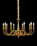 10 Lights Baroque Style Chandelier Light Antique Brass Chandelier for Living Room