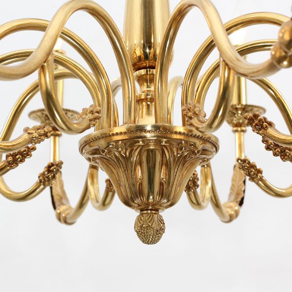 10 Lights Baroque Style Chandelier Light Antique Brass Chandelier for Living Room