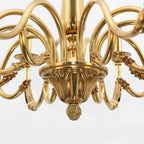 10 Lights Baroque Style Chandelier Light Antique Brass Chandelier for Living Room