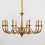 10 Lights Baroque Style Chandelier Light Antique Brass Chandelier for Living Room