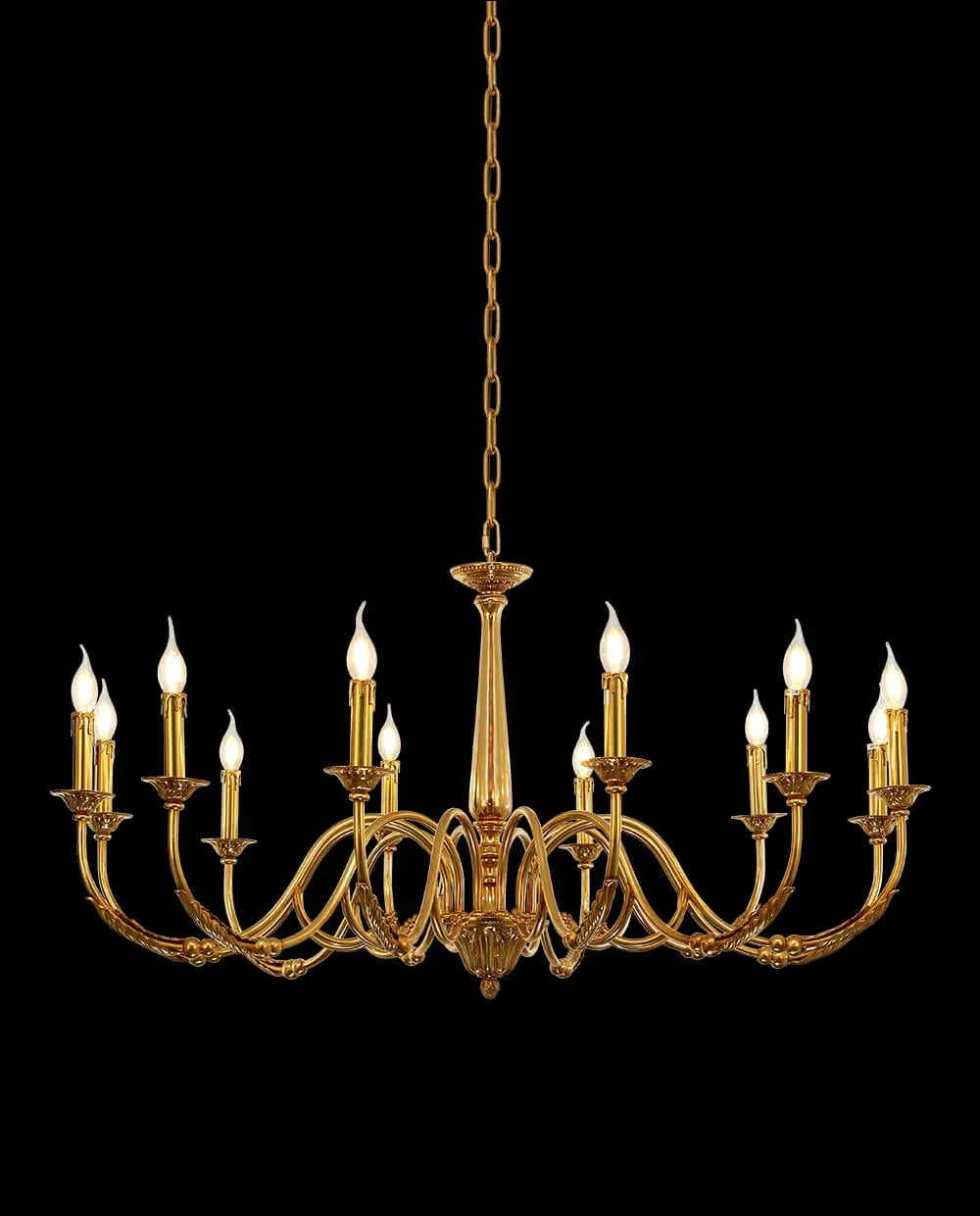12 Lights Antique Brass Chandelier for Sale Baroque Style Chandelier Lighting for Living Room