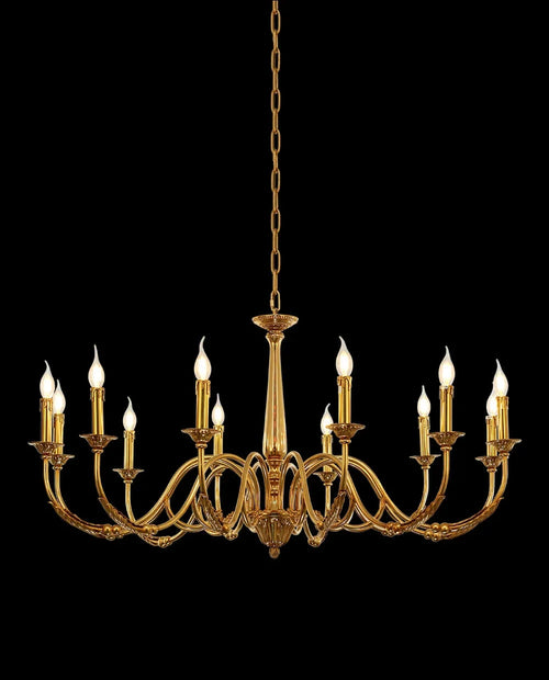 12 Lights Antique Brass Chandelier for Sale Baroque Style Chandelier Lighting for Living Room
