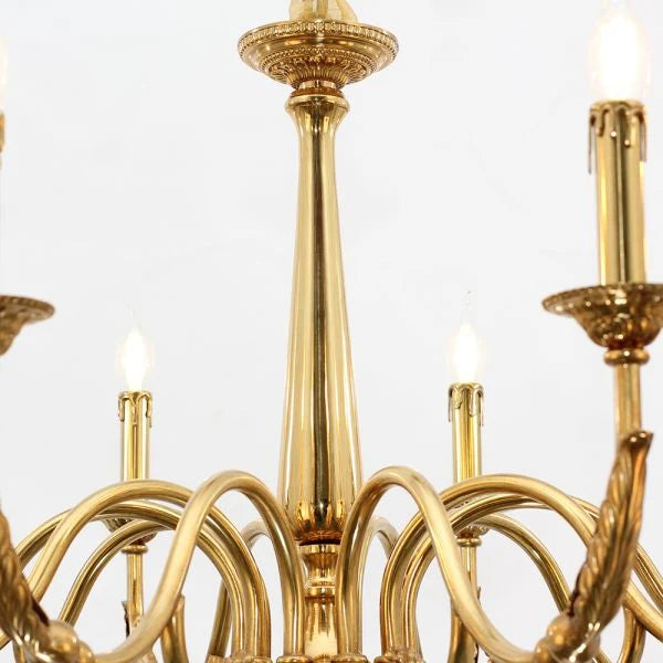 12 Lights Antique Brass Chandelier for Sale Baroque Style Chandelier Lighting for Living Room