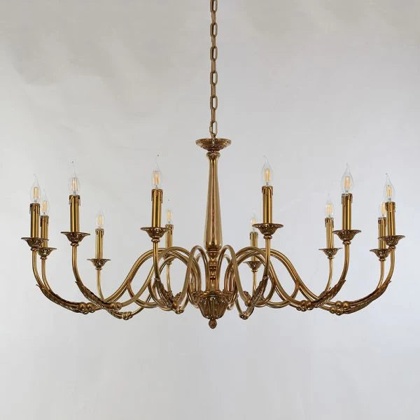 12 Lights Antique Brass Chandelier for Sale Baroque Style Chandelier Lighting for Living Room