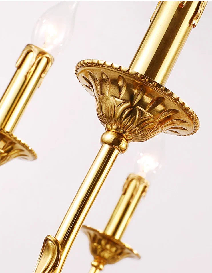 6 Lights Baroque Style Chandelier Small French Brass Chandelier