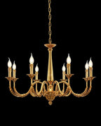 8 Lights Baroque Style Small French Chandelier Antique Brass Chandelier for Bedroom