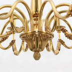 8 Lights Baroque Style Small French Chandelier Antique Brass Chandelier for Bedroom