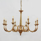 8 Lights Baroque Style Small French Chandelier Antique Brass Chandelier for Bedroom