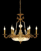 31X27 Inch 9 Lights Retro Style French Empire Chandelier Brass Chandelier for Study Room