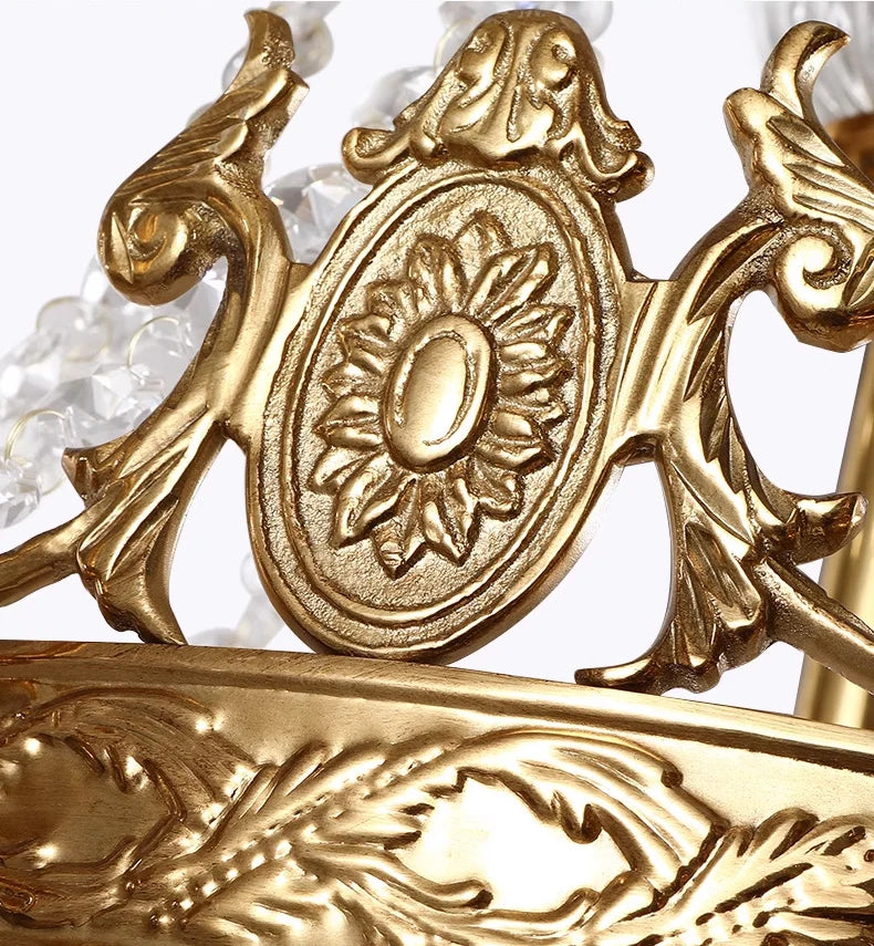 31X27 Inch 9 Lights Retro Style French Empire Chandelier Brass Chandelier for Study Room