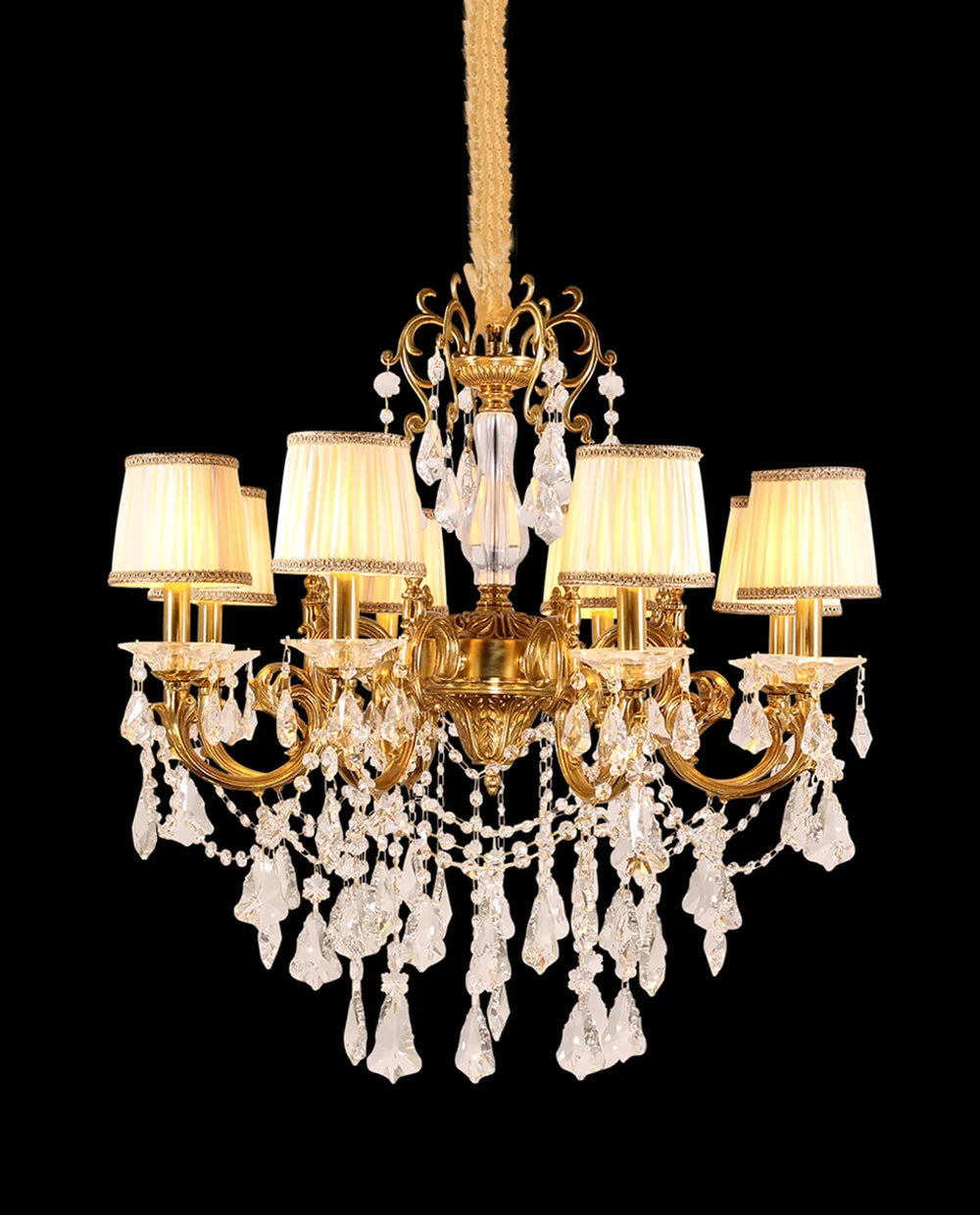 Statement 31X30 Inch 8-Light Candle Style Antique Brass Crystal Chandelier – Perfect for Dining Room Living Room Entryway