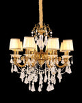 Statement 31X30 Inch 8-Light Candle Style Antique Brass Crystal Chandelier – Perfect for Dining Room Living Room Entryway
