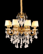 Statement 31X30 Inch 8-Light Candle Style Antique Brass Crystal Chandelier – Perfect for Dining Room Living Room Entryway